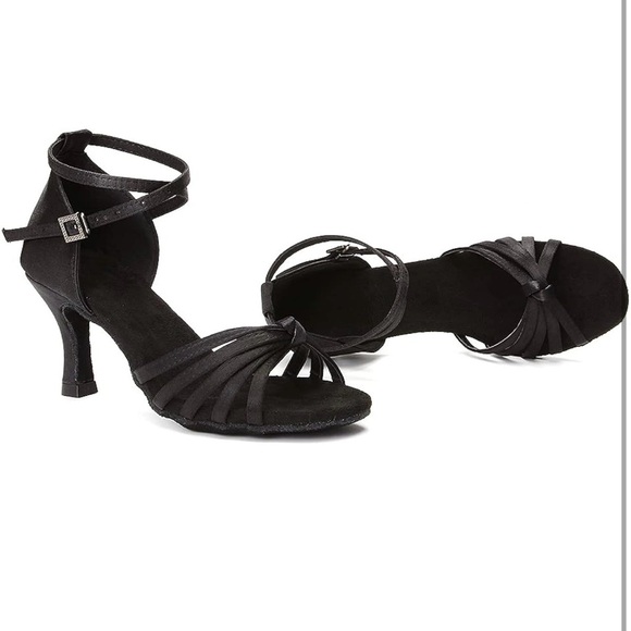 Satin Salsa Ballroom Professional Dancing Shoes - Picture 9 of 9